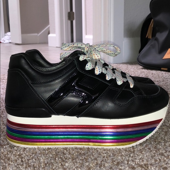 hogan rainbow platform sneakers